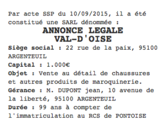 annonce legale val d oise